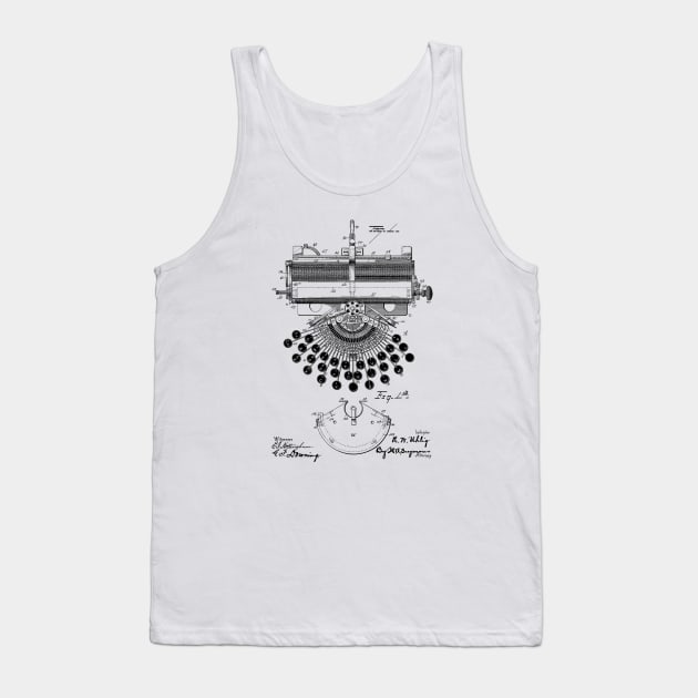 TYPEWRITER VINTAGE PATENT DRAWING Tank Top by skstring